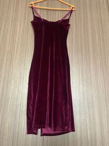 Velvet Spaghetti Strap Dress
