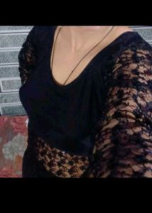 Elegant Black Lace Ethnic Gown