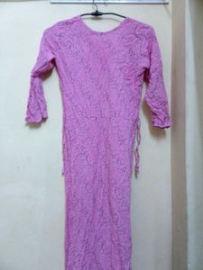 Magenta Printed A Line kurta