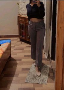 Grey Wide-Leg Trousers