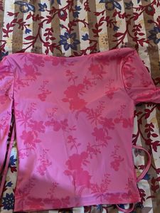 Chic Pink Floral Print Top