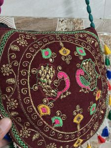 Boho Embroidered Peacock Sling Bag