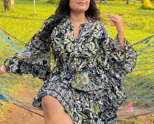 Boho Chic Print Mini Dress