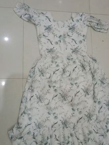 A Full White Long Gown