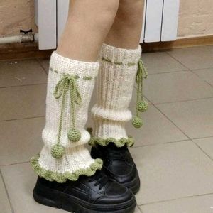 Cozy Knit Leg Warmers with Pom Poms
