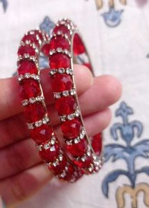Stunning Red Stone Bangles