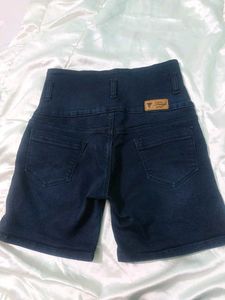 Dark Blue Denim Shorts