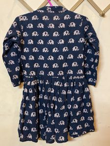 Black Elephant Print Kurta