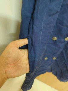 Navy Blue Sleeveless Blazer Top