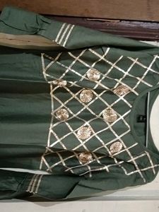 green gotta patti work kurta sharara