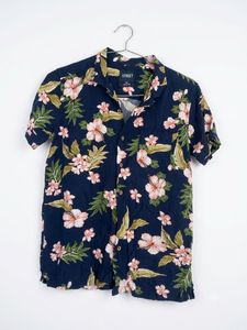 Navy Floral Short Sleeve Shirt