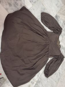 Flowy Brown Long Sleeve Dress