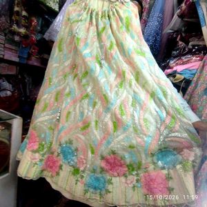 Stunning Pastel parrot multi Lehenga Ch