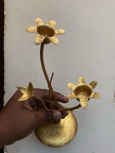 Gold Floral Candlestick Holder
