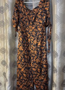 Floral Print Wide-Leg Jumpsuit