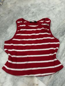 Red & White Striped Tank Top