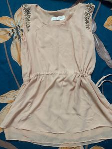 Sheer Pearl Embellished Sleeveless Top