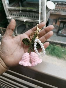 Handmade Crochet Flower Keychain