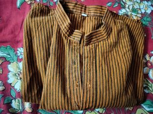 Men Brown Striped full sleeves Kurta🔥