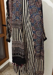 pure modal ajrakh suit set
