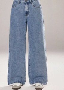 Wide Leg Jeans &amp; Black Palazzo Pants Combo Set