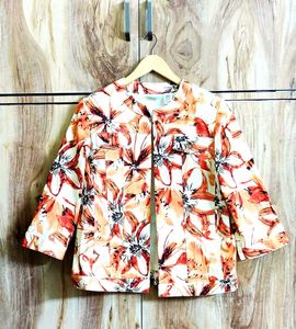 Floral Print Cropped Jacket