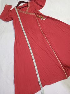 TJORI Red Shrug Dress