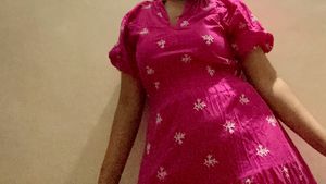 Pink Embroidered Midi Dress