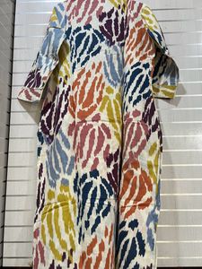 Cream N Brown Abstract Print Kurta