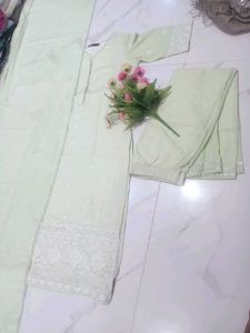 Elegant Mint Green Embroidered Kurta Set