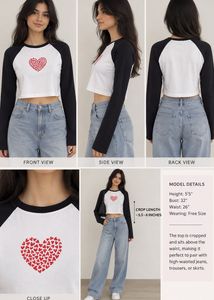 Cute Heart Print Cropped Top