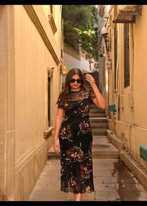 Chic Floral Print Midi Dress