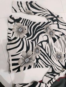 Zebra Print Floral Top