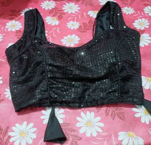 Sparkling Black Sequin Blouse