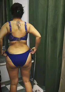 Blue &amp; Purple Patterned Bikini Top