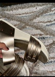 9SPACE Bronze Slip-On Sandals
