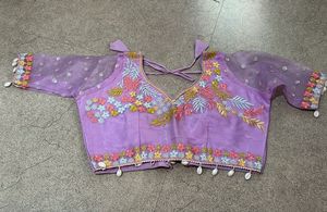 Designer Embroidered Purple Blouse