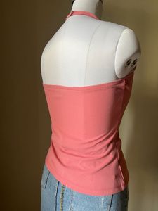 pink bow halter neck top