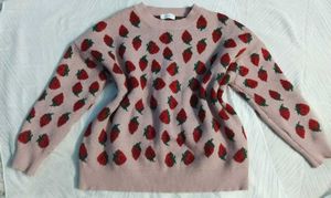 Strawberry Pattern Knit Sweater