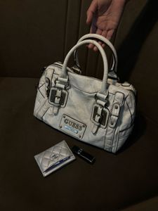 Guess White Satchel Handbag
