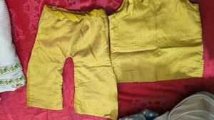 Yellow Embroidered Kurta Setand skirt top