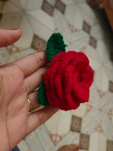 Crochet Red Rose