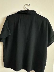 Classic Black Short Sleeve Button-Up Shirt