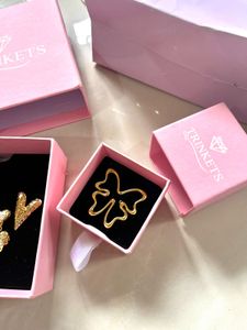 Anti-tarnished Earrings and Butterfly Ring set