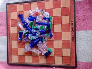 Transparent & Blue Chess Set