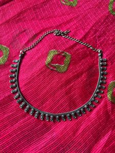 Black Polish Oxidized Necklace with Earring