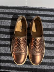 Quilted Metallic Slip-On Sneakers
