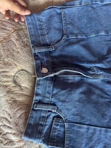 blue high waist denim  Shorts