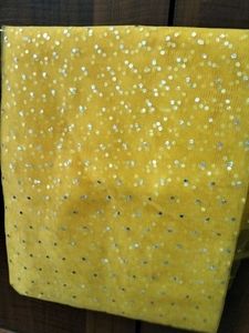 Yellow Sequined Net Dupatta