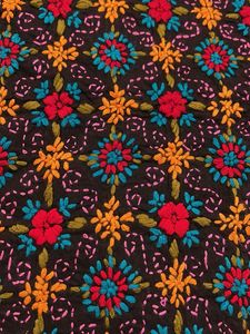 Phulkari Embroidered Black Kurta
